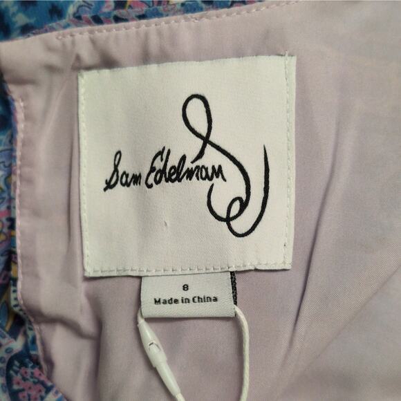 Sam Edelman Asymmetrical Paisley Ruffle Midi Dress 8 New - Picture 8 of 14